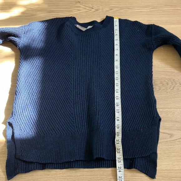 Athleta ribbed merino wool blend tunic sweater navy size small - Picture 8 of 8